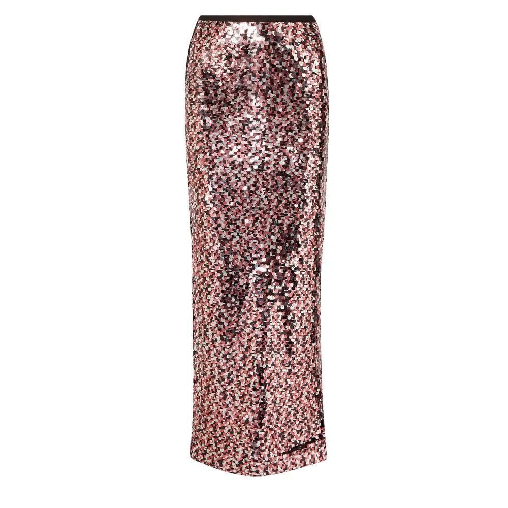 McQ Alexander McQueen Sequin Slit Maxi Tube Skirt ❤️